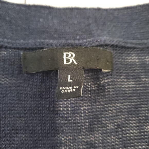 Banana Republic Sweater Womens Large Navy Linen Button Front Cardigan Dolman - Picture 3 of 8